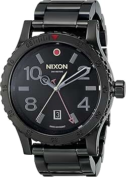 Nixon Unisex The Diplomat SS All Black Polished/Gold Watch